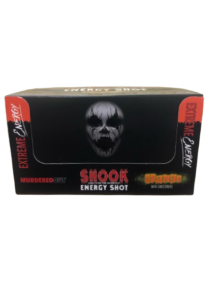 Murdered Out Shook High Stim Pre-Workout Energy Shot GB 12x60ml Orange