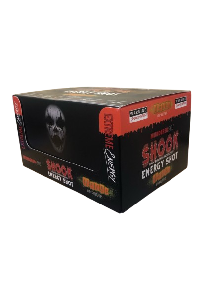 Murdered Out Shook High Stim Pre-Workout Energy Shot GB 12x60ml Orange